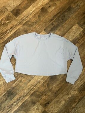 Lululemon Muscle Love Light Blue Cropped Long-Sleeve Top - Women